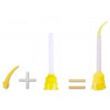 200set Disposable Dental Impression Mixing Tip 4.2mm Silicone Rubber 1:1 With Oral Dental Impression Mixing Tips Yellow 