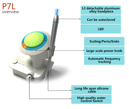 BAOLAI Dental P7L Ultrasonic Scaler With L3 LED Alloy Detachable Handpiece EMS Compatible