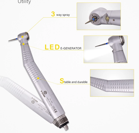 TOSI Dental E-generator Integreated LED High Speed Torque Head Handpiece 